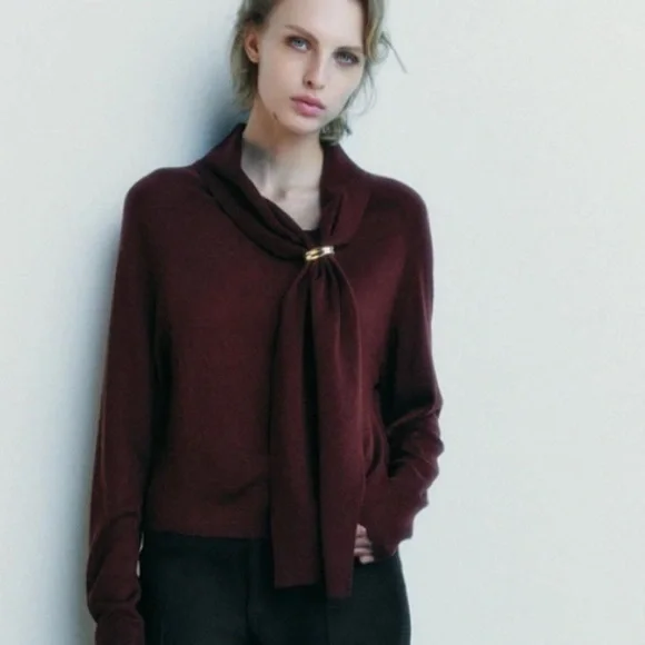 NWT ZARA burgundy WOOL BLEND BROOCH
SWEATER SiZE M
🚨PRICE FIRM NO DISCOUNT - Picture 6 of 7